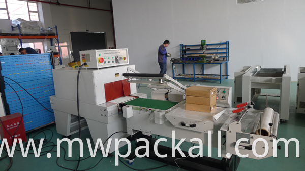 semi-auto L type sealing cutting packing machine with thermo shrink tunnel